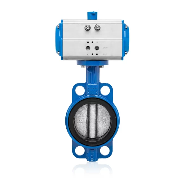 Pnömatik Aktüatörlü Wafer Tip Kelebek Vana – Çift Etkili